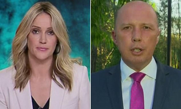Immigration Minister Peter Dutton (right) told A Current Affair host Leila McKinnon the Victorian government was wrapped up in political correctness