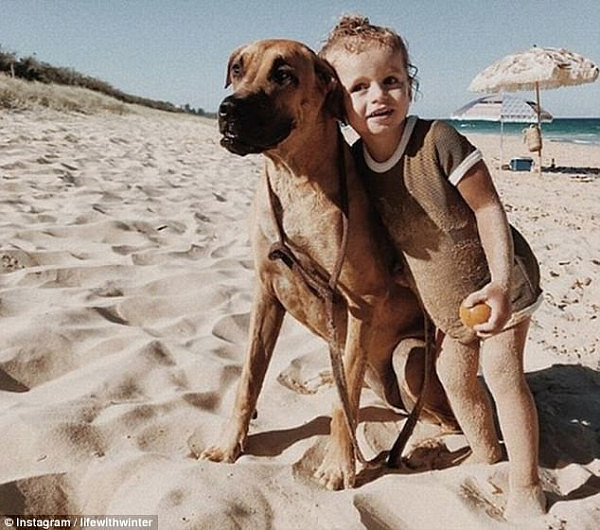 Jordan Lee posted a pictured of her two-year-old daughter Winter (pictured) frolicking innocently on a beach wearing no clothes
