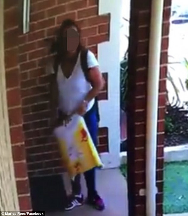 A woman has been caught nicking a large parcel from the front porch of a Perth home in a brazen daylight robbery