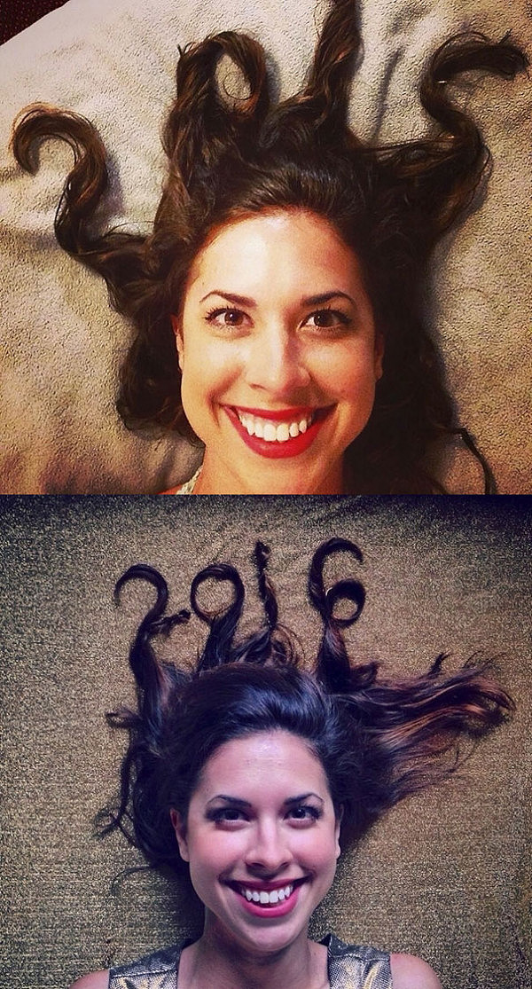 美国一女子连续十年用头发摆成数字迎新年 不老容貌引关注（组图） - 8