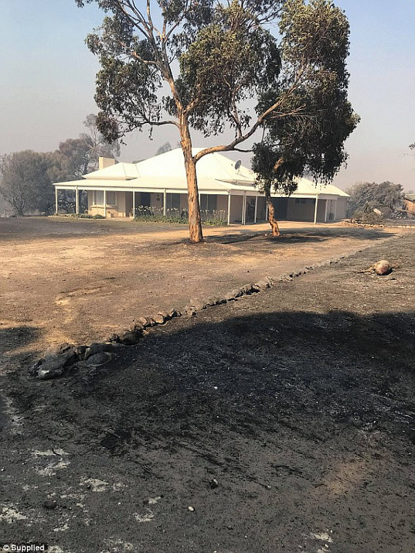 A South Australian family found a heartwarming gesture amidst their return home to a huge blaze destroying their property (pictured)