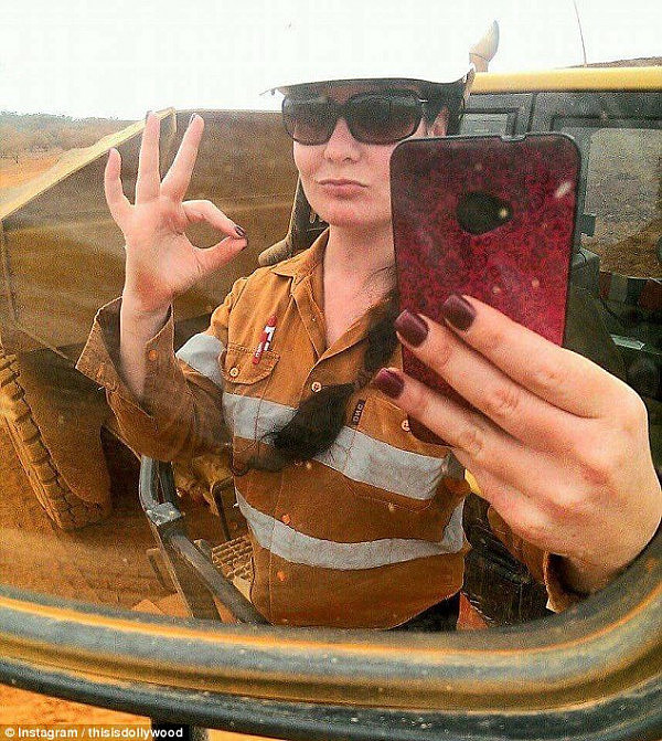 Ms Desmond (pictured) is one of just three female drivers on a site of 19 in Western Australia 