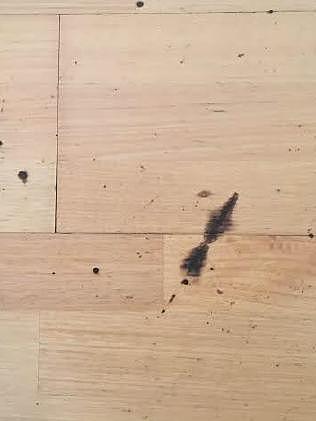 The sparklers burned through Kimberley’s floors. Picture: Supplied