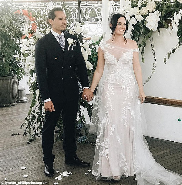 Chloe Morello, 27, has tied the knot to exotic dancer Sebastian Mecha, 29 (pictured together)