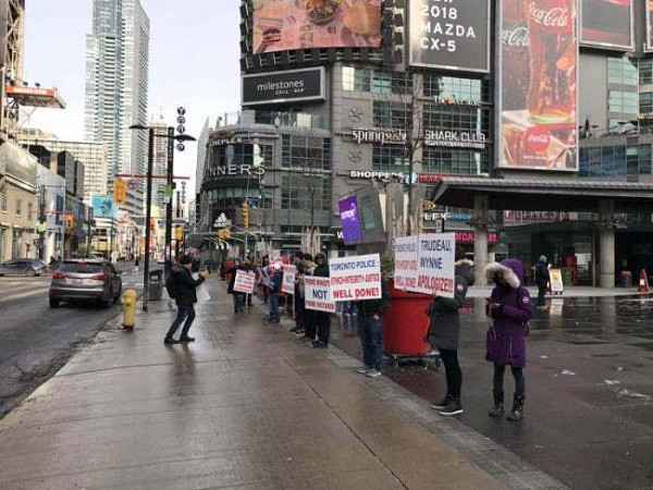 加拿大华人游行抗议，要求特鲁多就“穆斯林女孩被剪头巾”事件致歉(组图) - 2