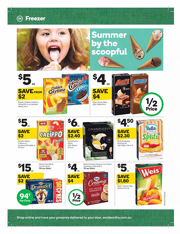 Woolworths 1月24日至30日特价集锦！桃子香蕉冰淇淋拖把培根半价！ - 24