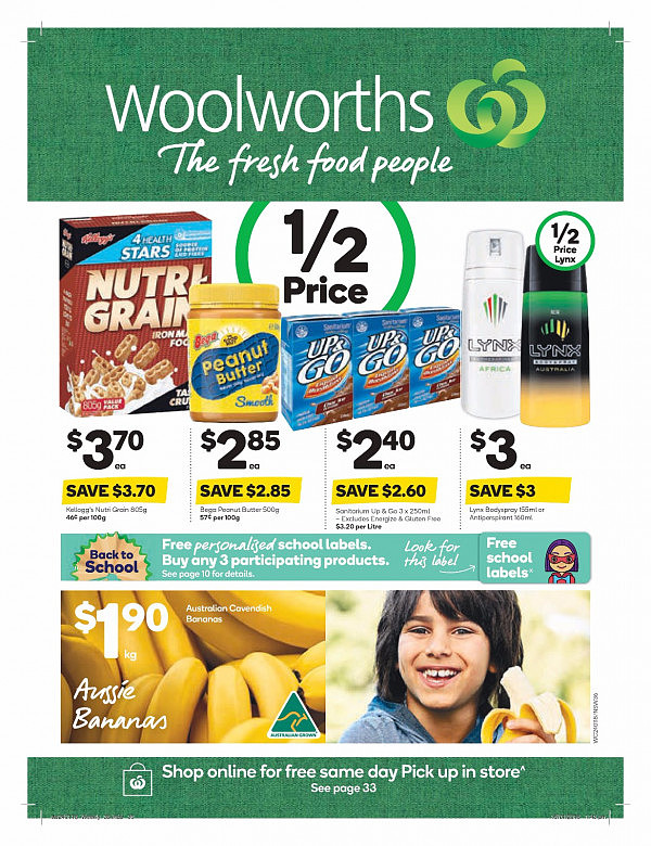 Woolworths 1月24日至30日特价集锦！桃子香蕉冰淇淋拖把培根半价！ - 36