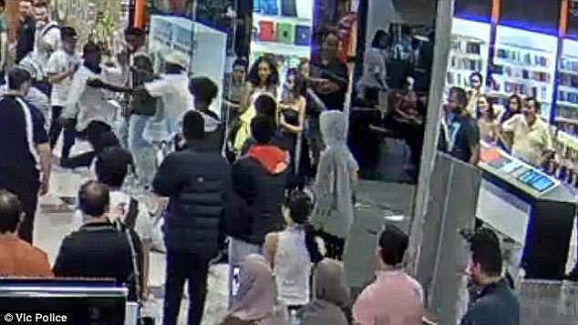 Mr Ashton also denied the gang crisis is an African problem, saying youth crime is not limited to one ethnic group (pictured: a brawl at Highpoint Shopping centre between gangs and police)