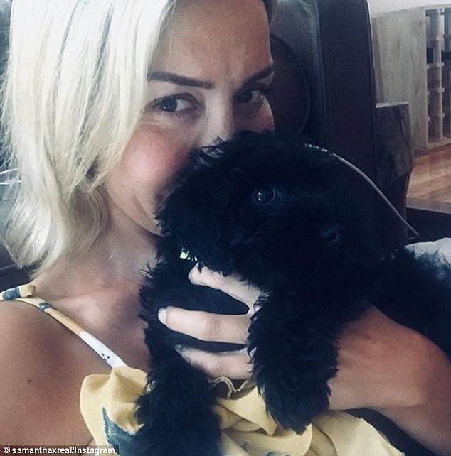 U OK, hun? Before confirming the split, Samantha hinted at a secret heartache on Monday by thanking her pals for cheering her up with wine and a furry friend