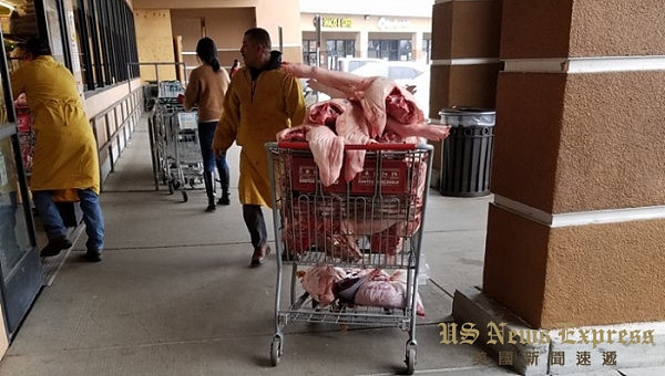 恶心！知名华人超市被揭购物车装生猪肉 ，网民疯传 - 2