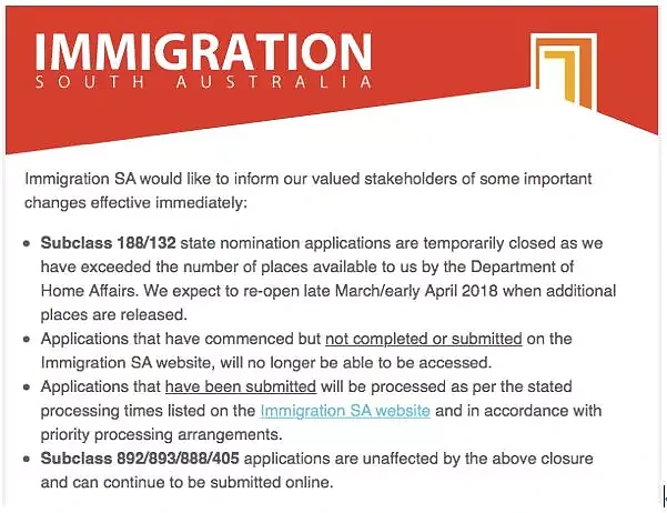 南澳政府真的关闭132/188 签证申请了吗？ - 2