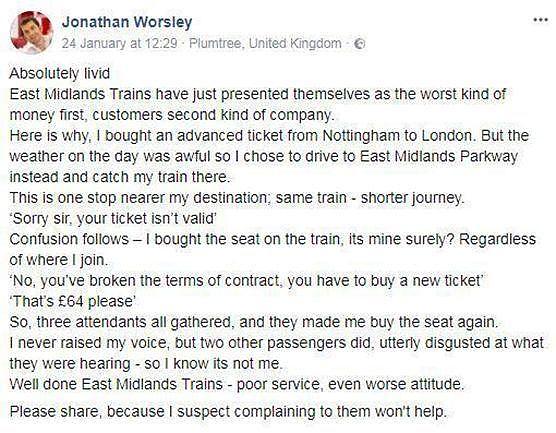 本来19镑的票却被迫多付64镑，大叔气愤揭露英国火车坑人新方式