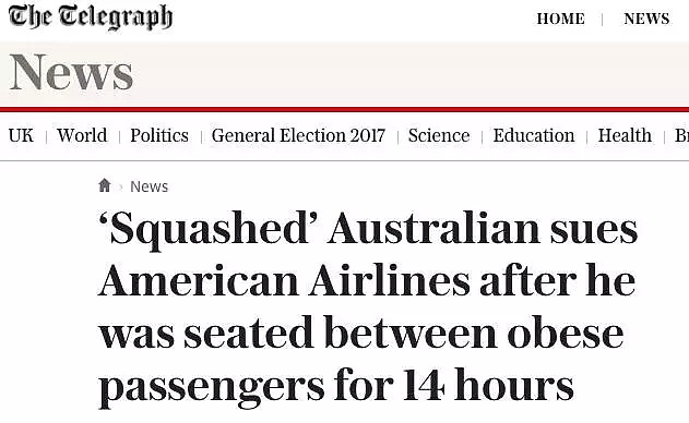 哭笑不得！悉尼大爷坐飞机，旁边坐了两个大胖子！折腾一宿直接被挤残废了！ - 6