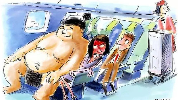 哭笑不得！悉尼大爷坐飞机，旁边坐了两个大胖子！折腾一宿直接被挤残废了！ - 10