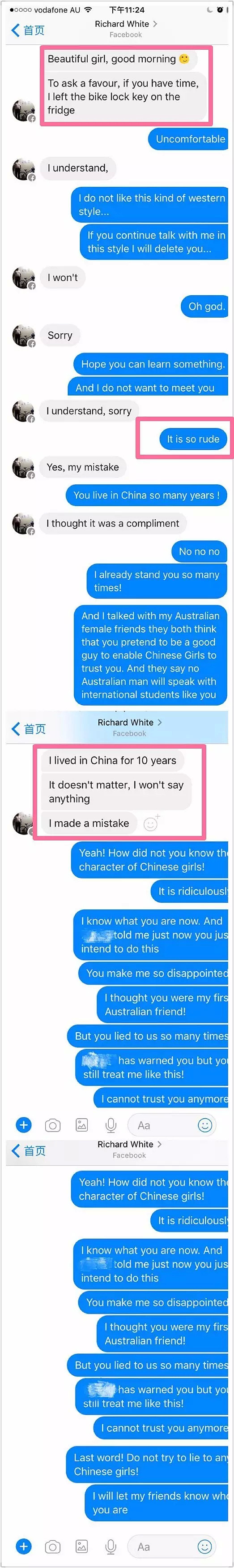 中国女留学生遭遇澳洲白人室友色情骚扰！果断反击令其落荒而逃！对待White Trash就不能手软 - 4