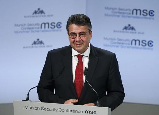 ▲加布里尔在慕尼黑安全会议上发言。