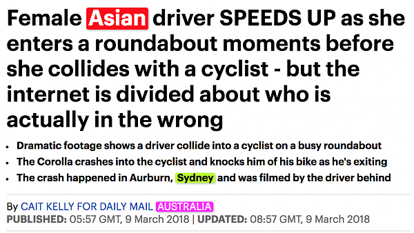 悉尼亚裔女司机撞倒自行车！视频在网上引发网友大争吵！到底谁的错？（视频） - 3