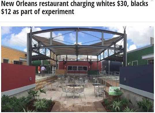 黑人12白人30 这家餐厅竟公然收“种族不平等”费（图） - 1