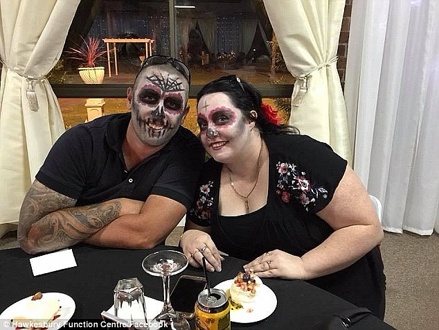 Many of the guests at the wedding had their faces painted for the occasion 