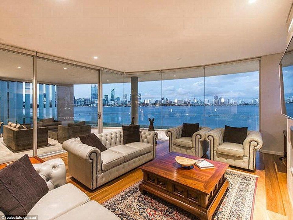 Perched on the banks of the river on the South Perth Esplanade, the $8m fourth-floor penthouse boast four beds, exclusive entertainment area and terraces