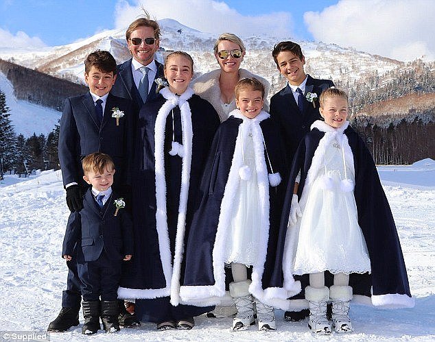 The bridal party were fully kitted out in singlets, stockings, woollen gloves and capes