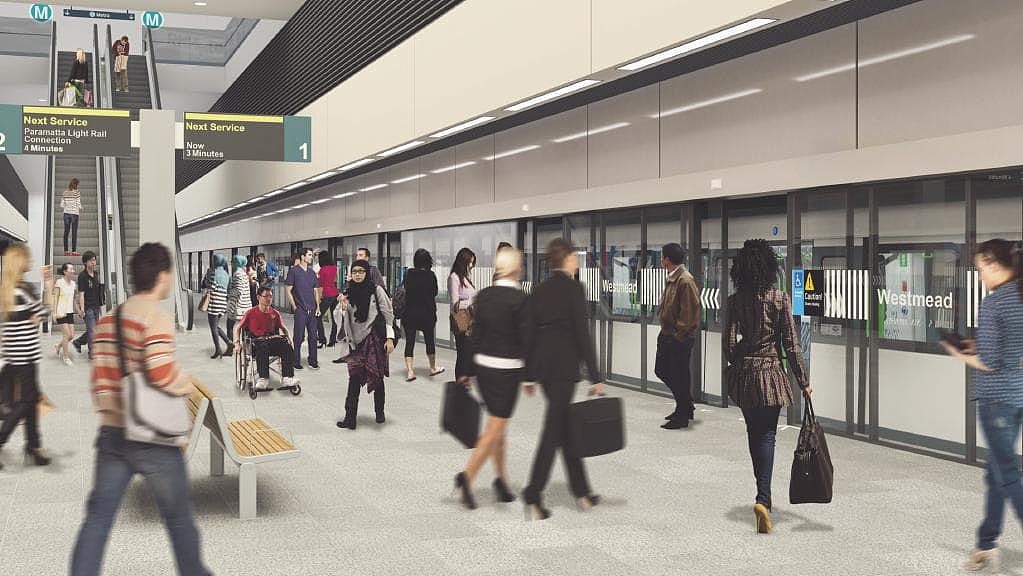 An artist's impression of the Westmead Metro West station.