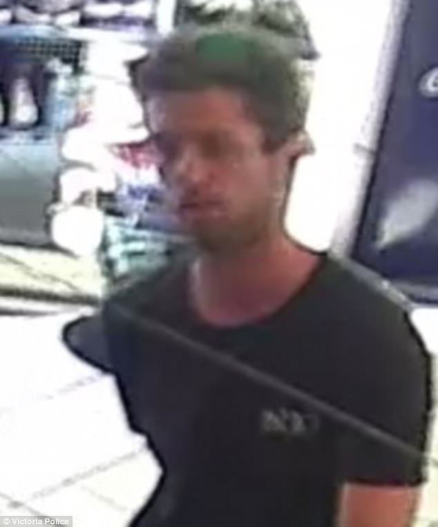 A number of items were stolen from a Frankston soccer club with a man filmed later using a stolen credit card 