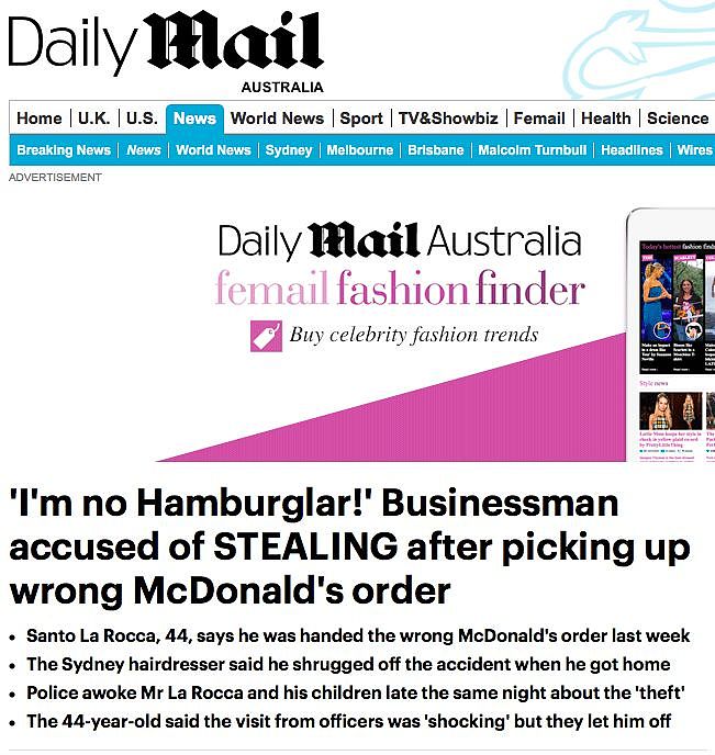 太可怕了！悉尼男子一不小心错拿了别人的麦当劳，警方竟指控其“偷窃”... - 2