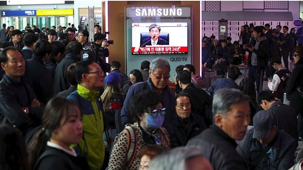 South Koreans watch as the verdict is broadcast live
