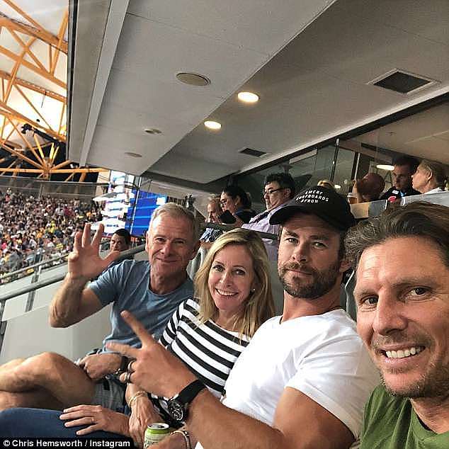 'Mum??? She looks more like a sister to you!' Fans left stunned by Chris Hemsworth's youthful mother and father after Hollywood hunk posts picture of his very good-looking family at the Commonwealth Games 