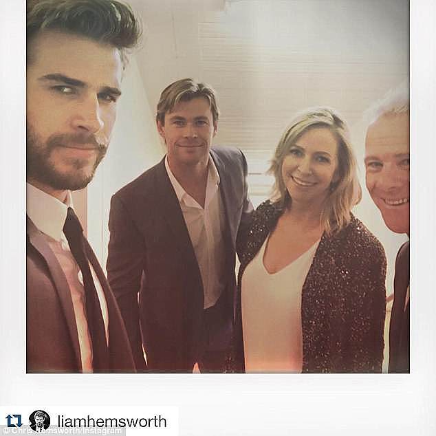 Close: The Hemsworth family are very close and Chris and Liam spend a lot of time with their parents when they are spending time in Australia 