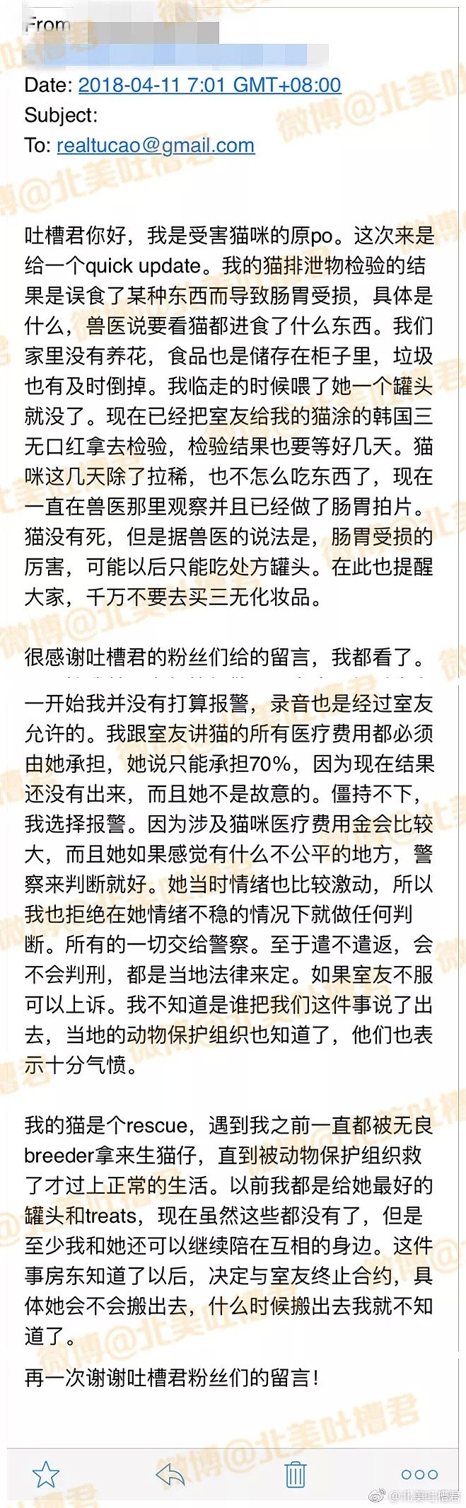 举报了私自给我的猫化妆的室友，可能导致她被遣送回国，我真的做错了吗？ - 2