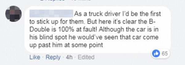 澳洲高速上惊险瞬间！卡车撞上处于盲点的汽车，将其推行百米！网友又争论起来了…（视频） - 5