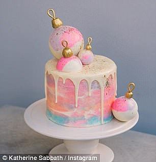 'When decorating naked cakes (pictured) where the layers of cake are exposed, use a pastry rush to cover the outside of each layer with melted fruit jam,' Katherine told FEMAIL