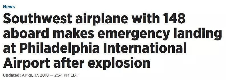 突发！美国客机空中引擎爆炸！女乘客被吸出窗外，旁边乘客死死拽住！至少1死7伤！（视频 / 组图） - 2