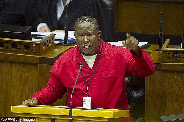 EFF leader Julius Malema, who was previously convicted of hate speech for singing the outlawed apartheid-era song 'Shoot the Boer,' said recently: 'We are cutting the throat of whiteness'