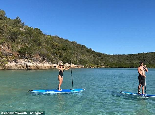 Plans to develop exclusive Orpheus Island Resort's neighbouring island have already gained council approval (Hemsworth and Pataky holidaying at Orpheus pictured)