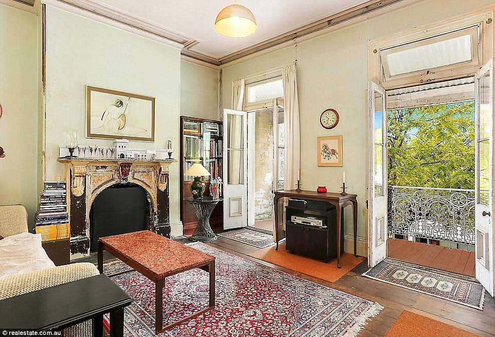 Upstairs: The three-bedroom terrace in Darlinghurst, inner-eastern Sydney sold at auction last week for $1.97million