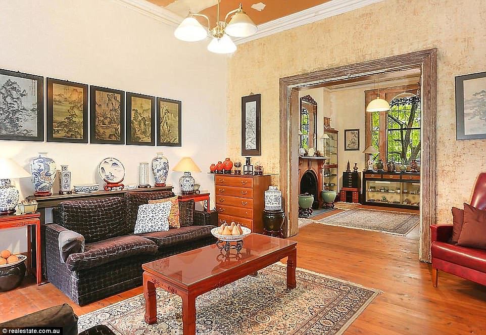 Agents McGrath advertised the house by writing: 'Set on an oversized plot, on a quiet leafy street, moments from the best cafe lifestyle, this enormous original-condition Victoria-era terrace is the blank canvass renovators and developers with vision crave.'