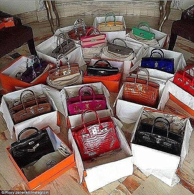 Impressive: She's one of the most stylish women around, who is said to have an Hermes handbag collection (pictured) worth over a MILLION dollars