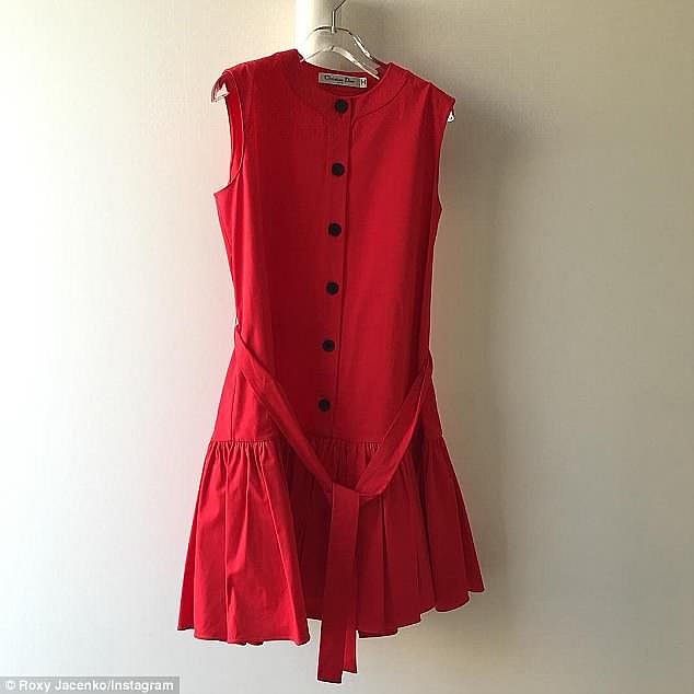 Pricey: Pictured is a red Christian Dior dress for $950.00