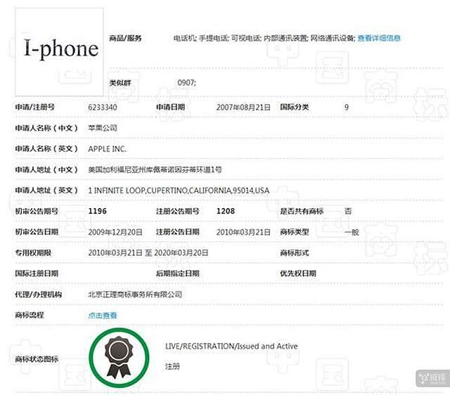 苹果花800万美元向汉王买商标 iPhone竟也是买来的