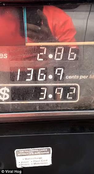 A petrol pump has left a driver furious after the price at the bowser kept increasing (left and right) without the man using any petrol at the station north-west of Newcastle, NSW