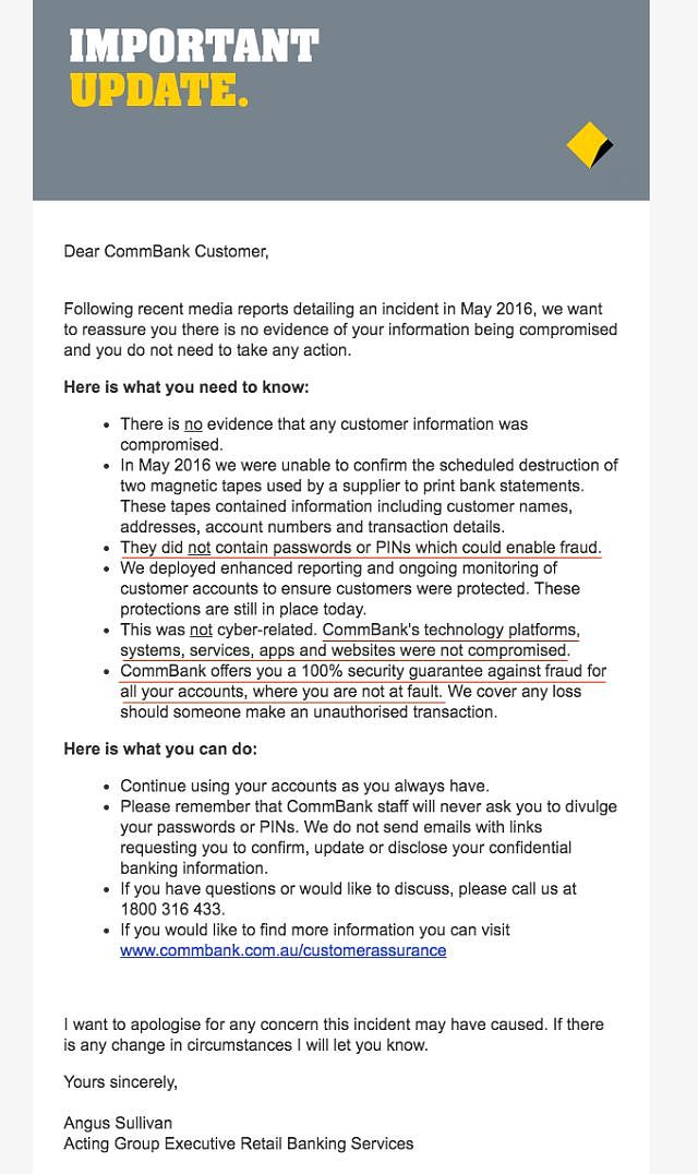 紧急！Commonwealth银行被曝2000万客户信息疑遭泄漏！CBA就此事立马发了一封信... - 10