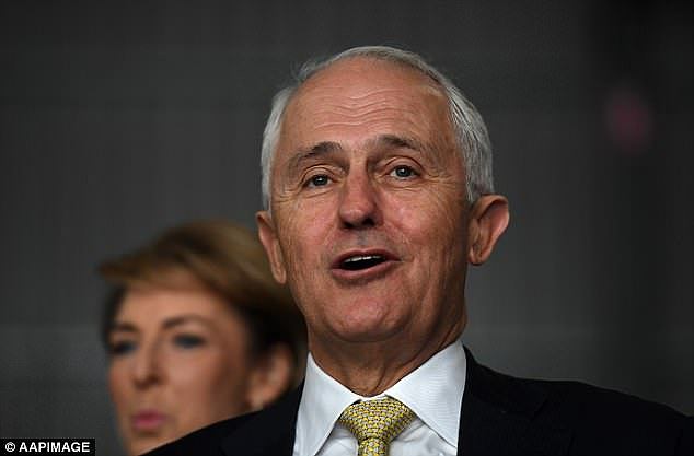 A Queensland landscaper was detained by police after he 'flipped the bird' at Prime Minister Malcolm Turnbull (pictured)