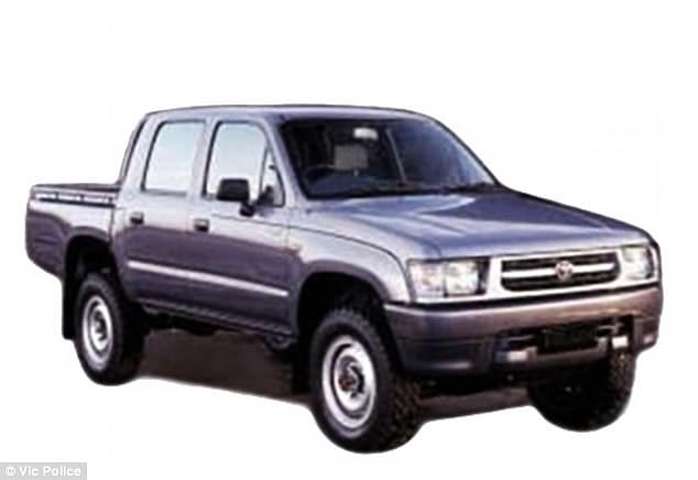 The police also released an image of the man's blue utility truck in their attempt to charge the attacker 
