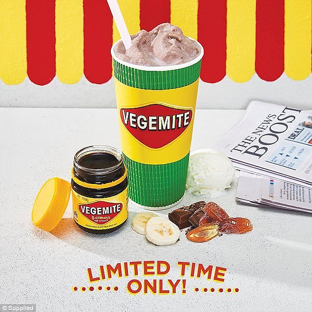 The drink includes chocolate, vanilla, banana, dates and a hint of the yeast-based spread that will be sure to delight Vegemite aficionados