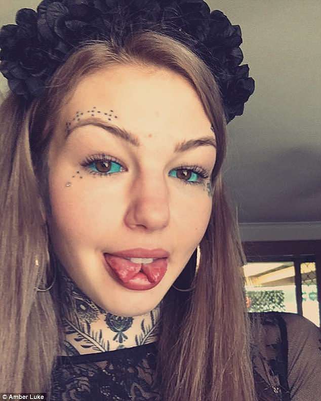 She has also risked going permanently blind after getting her eyeballs tattooed with blue ink