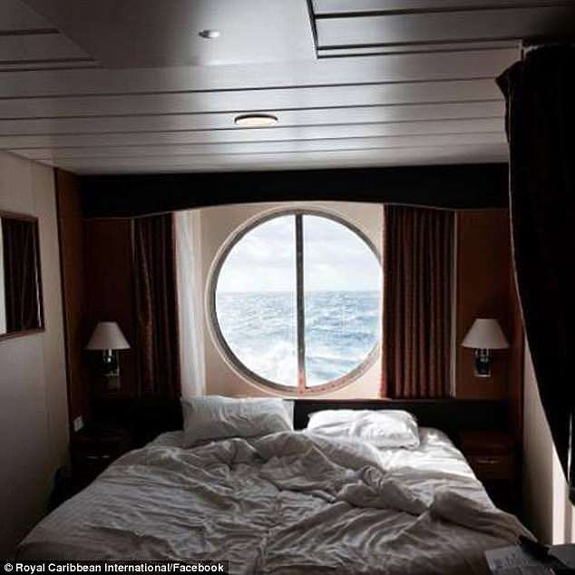 The couple were upgraded to an expensive exterior double cabin, equipped with a porthole window