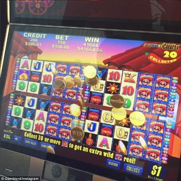 Calling himself the 'Lord of the Gamble', the private punter regularly shares photos of his big wins on slot machines